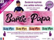 Banderole BARBE  PAPA noir plv stand Forain (deco2)