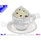Autocollant CAFE LIEGEOIS DESSIN adhsif rsistant UV