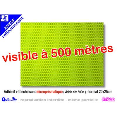 Adhésif Réfléchissant Microprismatique JAUNE FLUO format 20x25cm