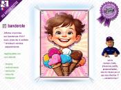 PLV ENFANT GLACE BOULE POP ART | choix : affiche autocollante - diffusant pour enseigne lumineuse - banderole - toile imprimée