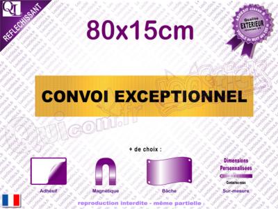 CONVOI EXCEPTIONNEL adhésif - magnet - bâche 80x15cm