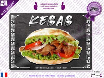 Autocollant sandwich KEBAB fond ardoise