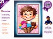 PLV ENFANT GLACE BOULE POP ART | choix : affiche autocollante - diffusant pour enseigne lumineuse - banderole - toile imprimée