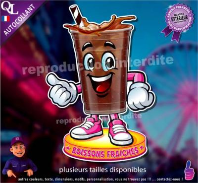 Autocollant BOISSONS FRAICHES MASCOTTE ref1