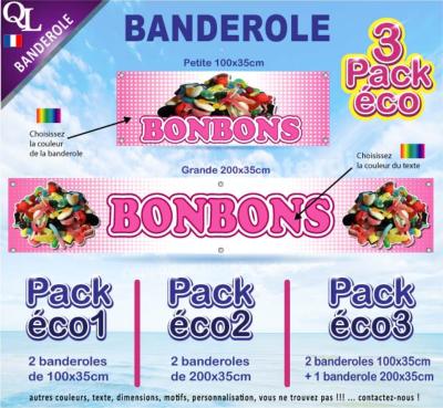 Banderole BONBONS Pack éco au choix