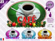 Sticker autocollant CAFE DECOR NOEL rsistant UV