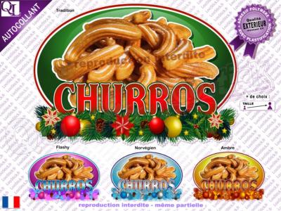 Sticker autocollant CHURROS DECOR NOEL résistant UV