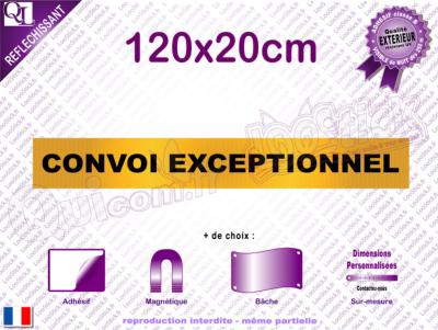 CONVOI EXCEPTIONNEL adhésif - magnet - bâche 120x20cm