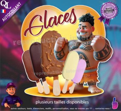 Autocollant GLACES BATON COEUR tahitien 1