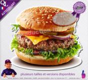 Autocollant HAMBURGER isolé détouré avec ou sans prix