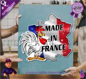 Autocollant MADE IN FRANCE COQ CARTE