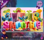 Autocollant SMOOTHIE titre 3D affiche adhésive