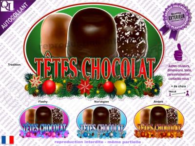 Autocollant TÊTES de CHOCO décor Noël