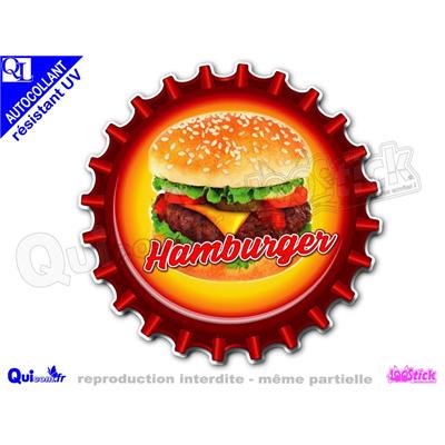 Autocollant HAMBURGER motif capsule adhésif résistant UV