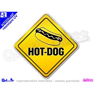 Autocollant HOT-DOG panneau australien jaune