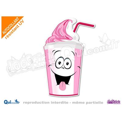 Autocollant MILKSHAKE FRAISE cartoon