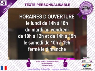 Lettrage Adhésif Horaires Texte Centré