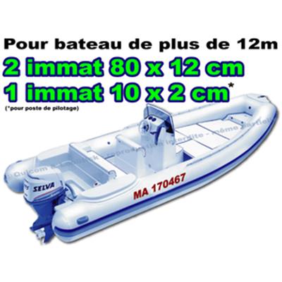 Immatriculation Bateau Pneumatique 80x12cm