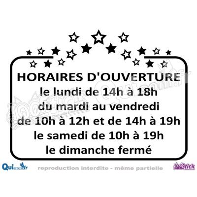 Lettrage Adhésif Horaires motif ETOILES