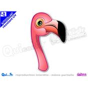 Autocollant TETE FLAMANT ROSE COMIQUE male