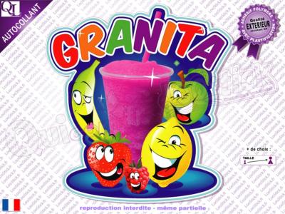 Autocollant GRANITA titre FRUITS COMIQUES