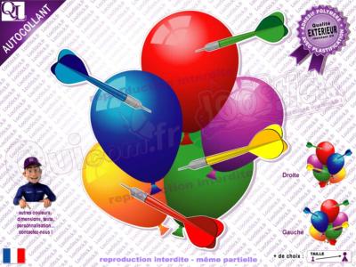 Autocollant TIR aux FLECHETTES Ballons jeux Forain