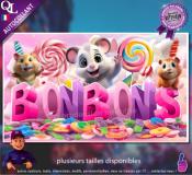 Autocollant BONBONS TITRE 3D petite souris affiche adh�sive