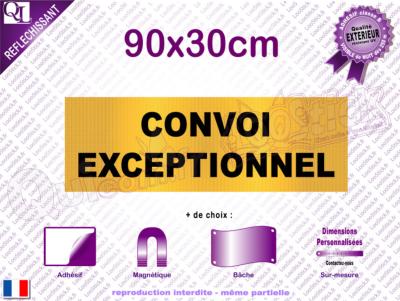 CONVOI EXCEPTIONNEL adhésif - magnet - bâche 90x30cm