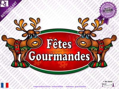 Autocollant FÊTES GOURMANDES Rennes de Noël