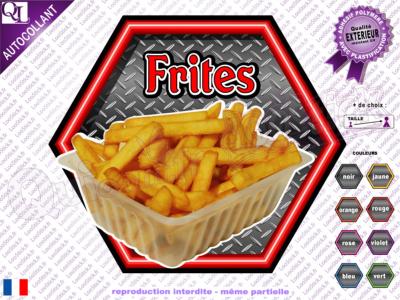 Autocollant FRITES hexa effet métal