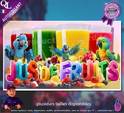 Autocollant JUS DE FRUITS titre 3D affiche adhésive
