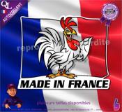 Autocollant MADE IN FRANCE COQ DRAPEAU