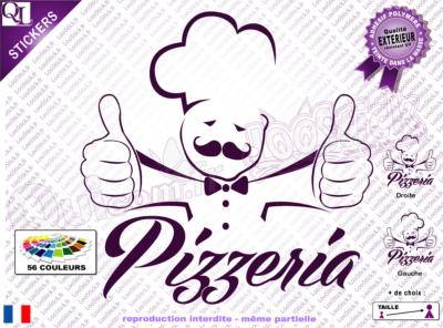 Stickers PIZZAIOLO pouces lettrage Pizzeria (ref3)