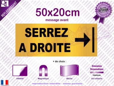 SERREZ A DROITE adhésif - magnet - bâche 50x20cm