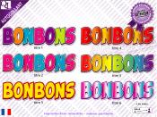 Autocollant Titre BONBONS Cartoon