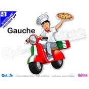 LIVREUR PIZZA SCOOTER PIZZA sticker autocollant adhesif