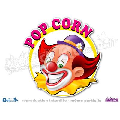 Autocollant Clown Pop-Corn