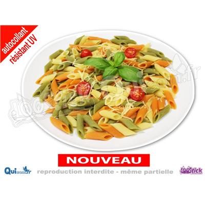 Autocollant PATES Penne couleur assiette (ref2)