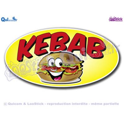 Autocollant Cartoon lettrage KEBAB sandwich