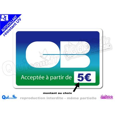 CB Acceptée à partir de autocollant