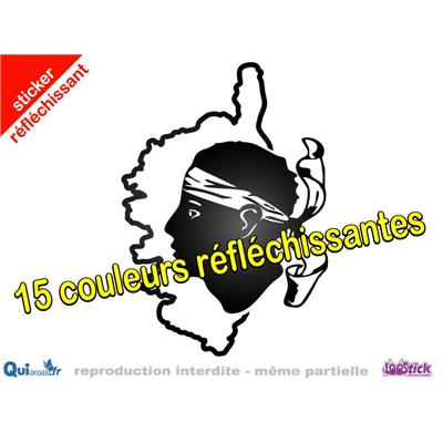 Sticker Carte Tete Corse REFLECHISSANT