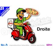 LIVREUR PIZZA SCOOTER CASQUETTE sticker autocollant