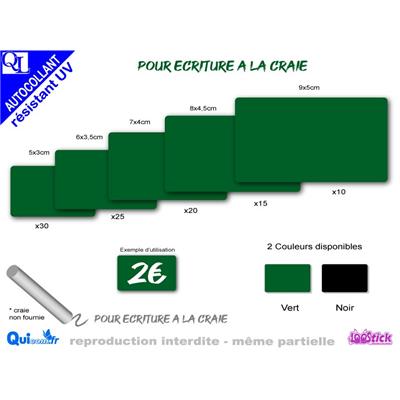 stick ETIQUETTES RECTANGLES adhésives ardoise craie