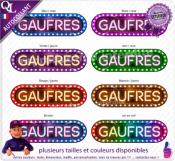Autocollant GAUFRES bandeau forain effet néon