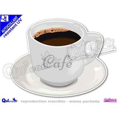 sticker Autocollant CAFE TASSE DESSIN adhésif résistant UV