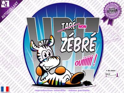 Autocollant ZEBRE taré non Zébré oui