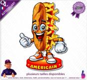 Autocollant AMERICAIN SANDWICH MASCOTTE COMIQUE ref1