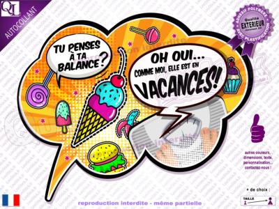 Autocollant bulle Pop Art ma Balance est en Vacances