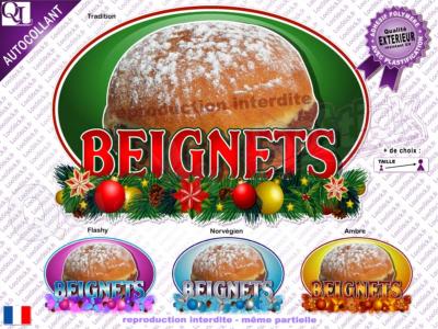 Sticker autocollant BEIGNETS DECOR NOEL résistant UV