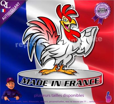 Autocollant MADE IN FRANCE COQ